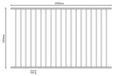 Xpress fence in a box - boundary fencing ALUMINIUM POWDER COATED BLACK 1200MM H x 2000MM W